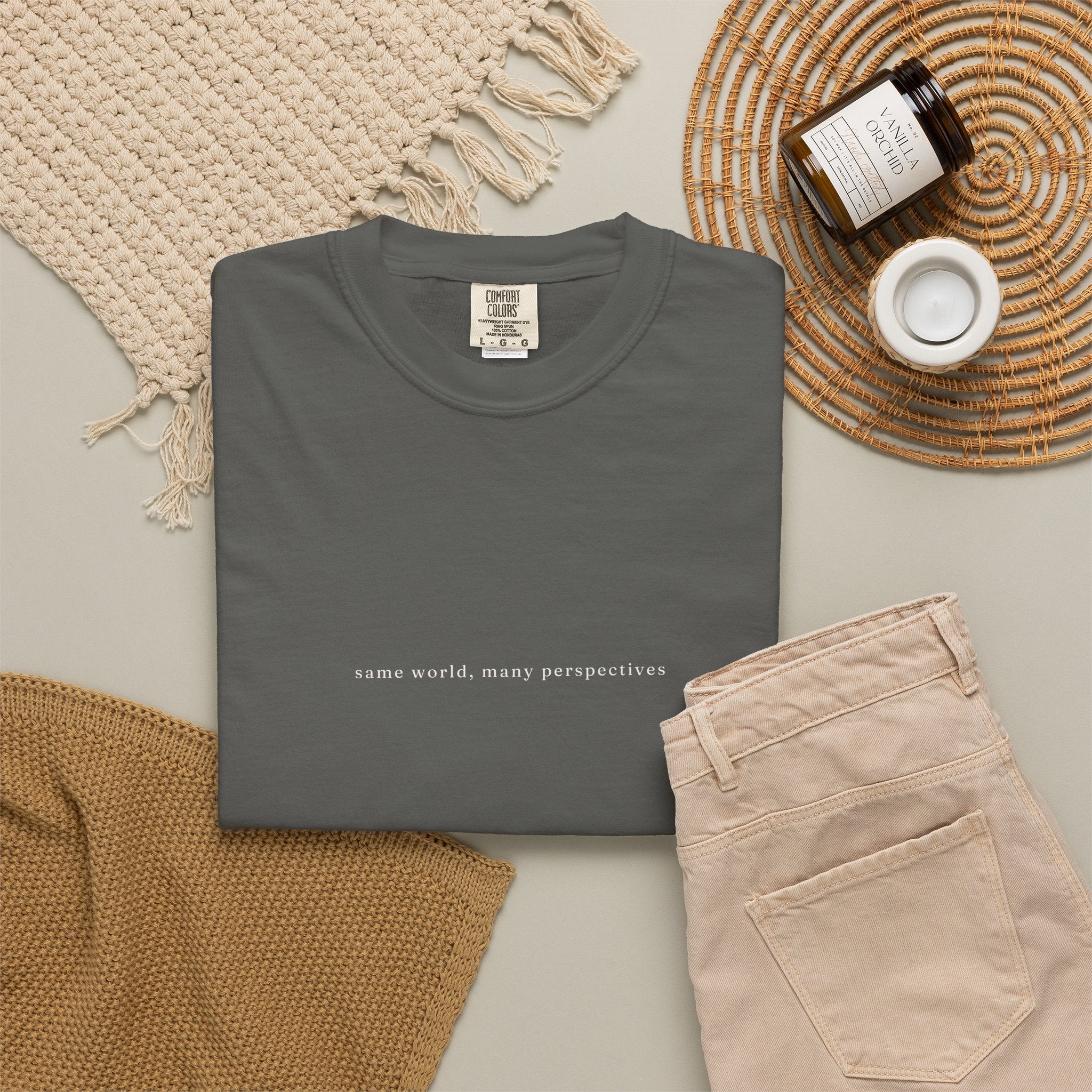 Same World, Many Perspectives Text T-Shirt